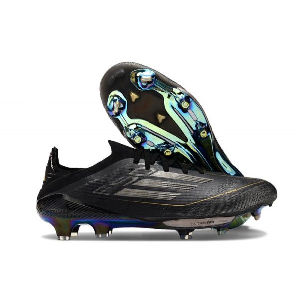 Chaussure de foot Adidas F50+ Elite FG Dark Spark - Noir Argenté Doré