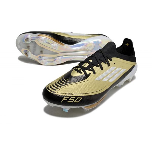 Adidas F50+ Elite FG Doré Noir Blanc