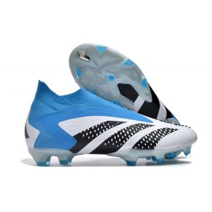 Chaussures de foot Adidas Predator Accuracy+ FG Chaussures Blanc Bleu Noir