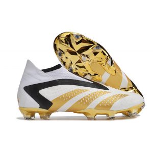 Chaussures de foot Adidas Predator Accuracy+ FG Chaussures Blanc Or Noir