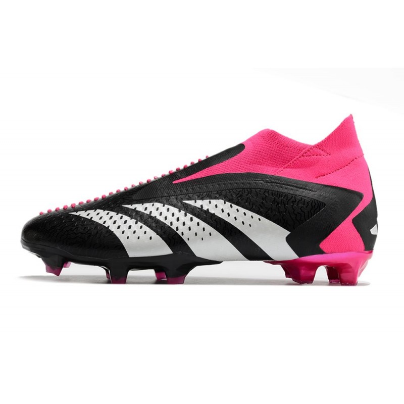 Adidas Predator Accuracy+ FG Chaussures Noir Blanc Rose Equipe Choc