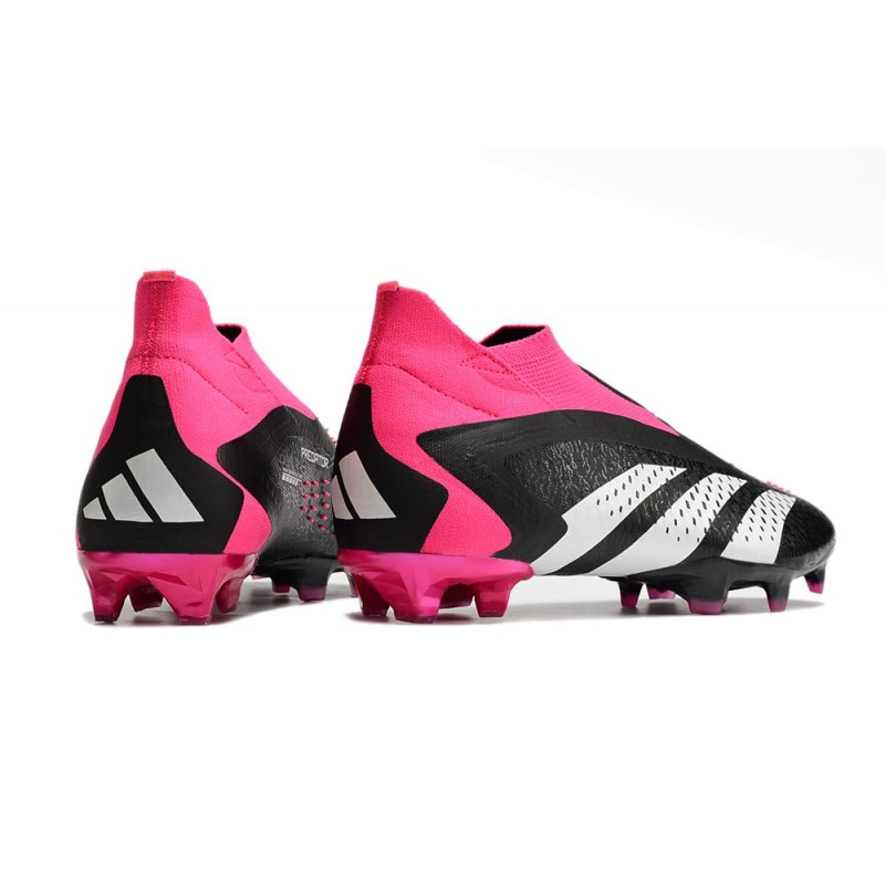 Adidas Predator Accuracy+ FG Chaussures Noir Blanc Rose Equipe Choc