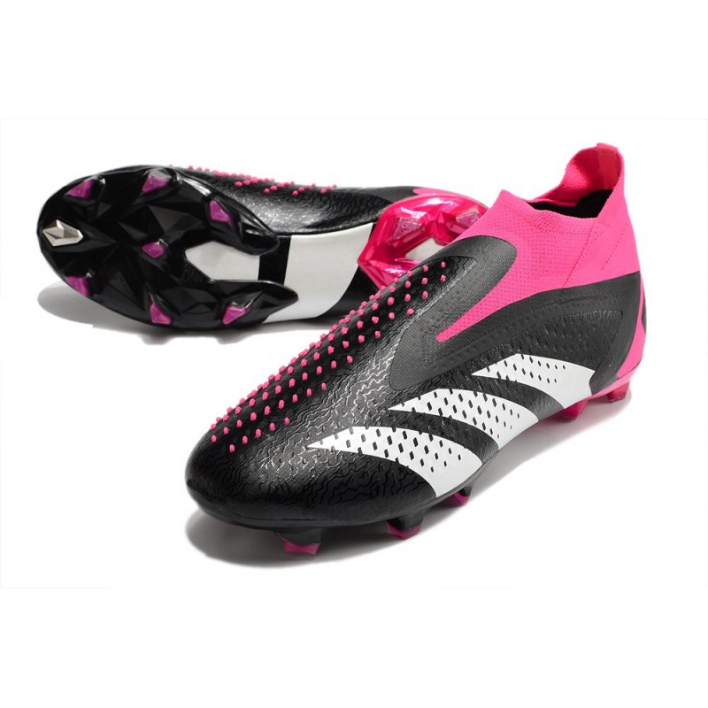Adidas Predator Accuracy+ FG Chaussures Noir Blanc Rose Equipe Choc