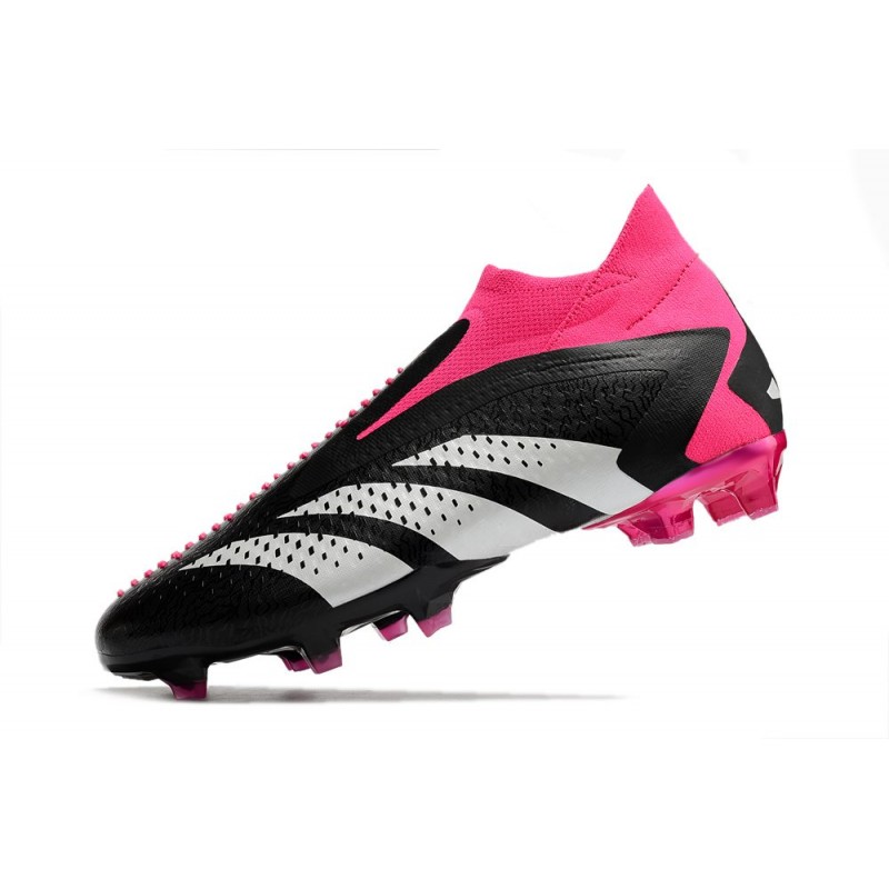 Adidas Predator Accuracy+ FG Chaussures Noir Blanc Rose Equipe Choc