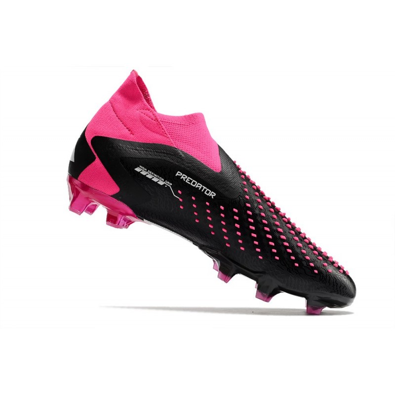 Adidas Predator Accuracy+ FG Chaussures Noir Blanc Rose Equipe Choc