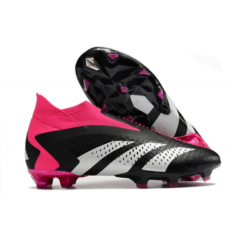 Adidas Predator Accuracy+ FG Chaussures Noir Blanc Rose Equipe Choc