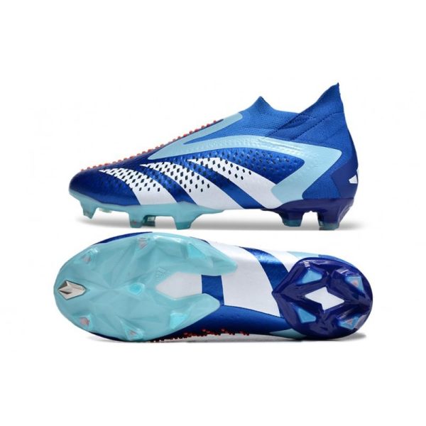 Adidas Predator Accuracy+ FG Chaussures Royal Vif Blanc Bleu Bonheur