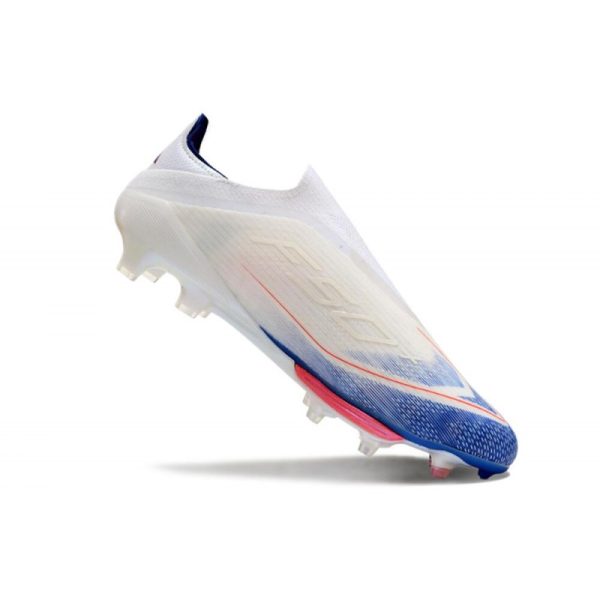 Chaussure Adidas F50 + Laceless FG Advancement - Blanc Rouge Bleu