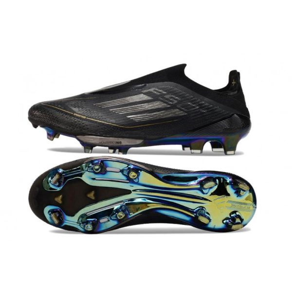 Chaussure Adidas F50 + Laceless FG Dark Spark - Noir Argenté Doré