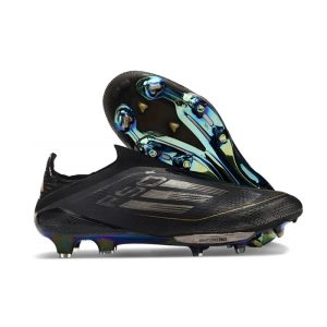 Chaussure de foot Adidas F50 + Laceless FG Dark Spark - Noir Argenté Doré