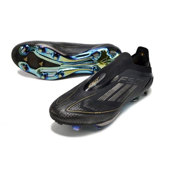 Chaussure Adidas F50 + Laceless FG Dark Spark - Noir Argenté Doré