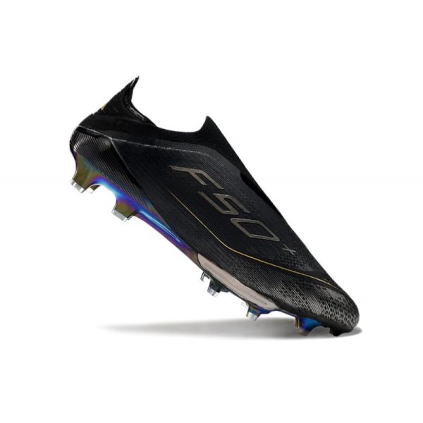 Chaussure Adidas F50 + Laceless FG Dark Spark - Noir Argenté Doré
