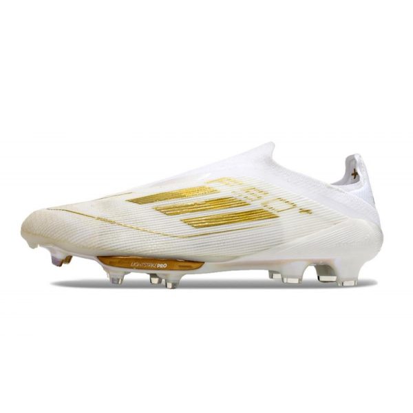 Chaussure Adidas F50 + Laceless FG Day Spark - Blanc Doré Blanc