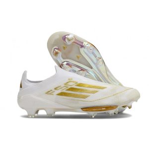 Chaussure Adidas F50 + Laceless FG Day Spark - Blanc Doré Blanc