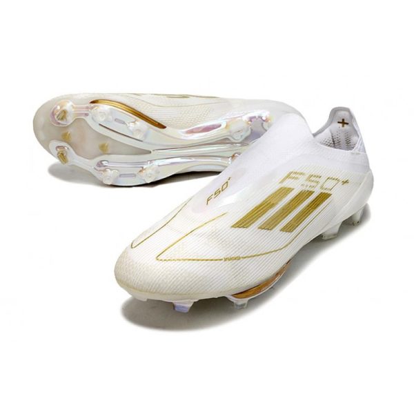 Chaussure Adidas F50 + Laceless FG Day Spark - Blanc Doré Blanc