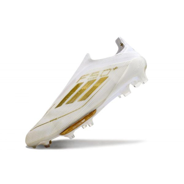 Chaussure Adidas F50 + Laceless FG Day Spark - Blanc Doré Blanc
