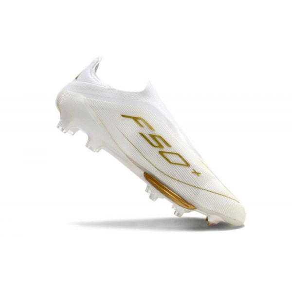 Chaussure Adidas F50 + Laceless FG Day Spark - Blanc Doré Blanc