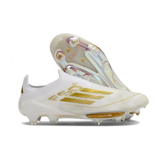 Chaussure Adidas F50 + Laceless FG Day Spark - Blanc Doré Blanc