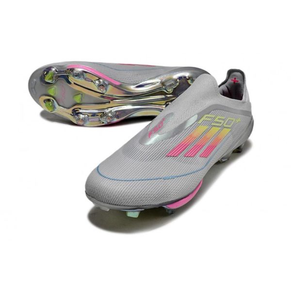 Chaussure Adidas F50 + Laceless FG Gris Jaune Solaire