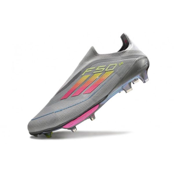 Chaussure Adidas F50 + Laceless FG Gris Jaune Solaire