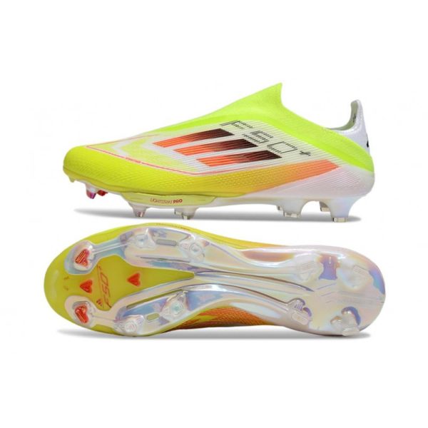 Chaussure Adidas F50 + Laceless FG Jaune Noir