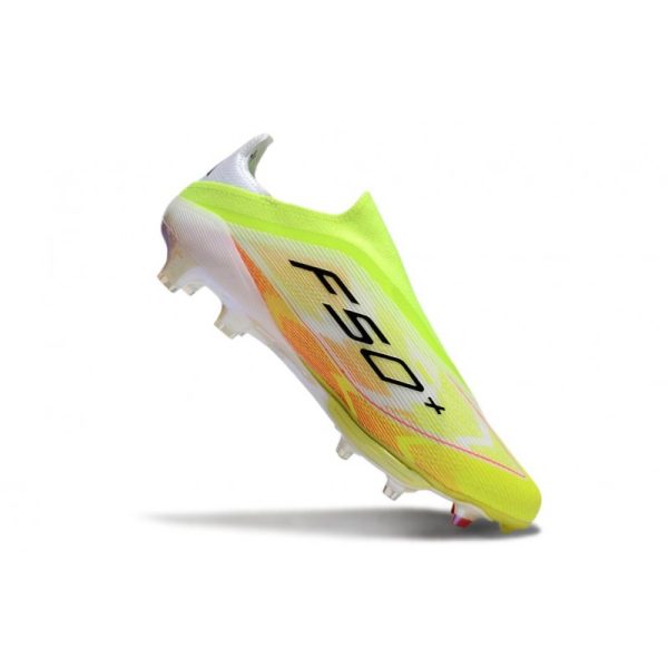 Chaussure Adidas F50 + Laceless FG Jaune Noir