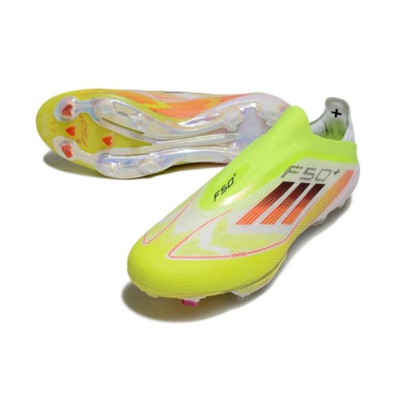 Chaussure Adidas F50 + Laceless FG Jaune Noir
