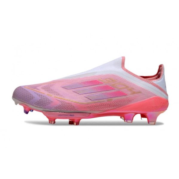 Chaussure Adidas F50 + Laceless FG Rose Blanc