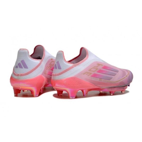 Chaussure Adidas F50 + Laceless FG Rose Blanc