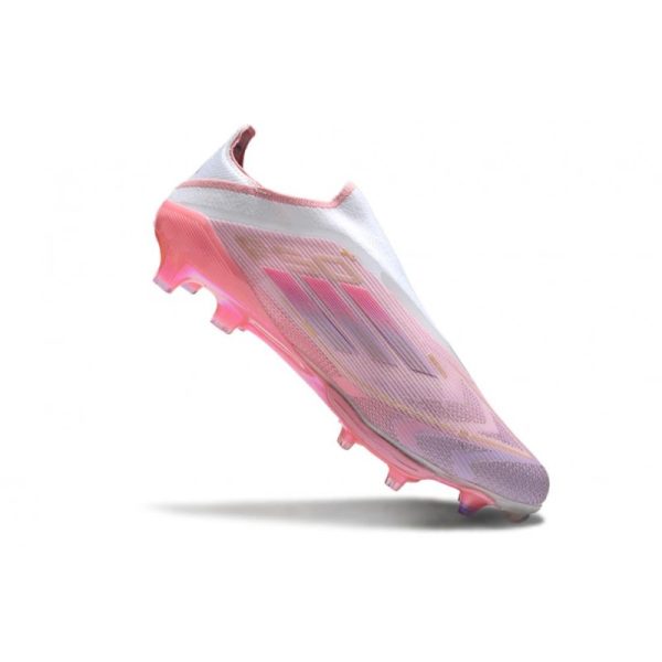 Chaussure Adidas F50 + Laceless FG Rose Blanc
