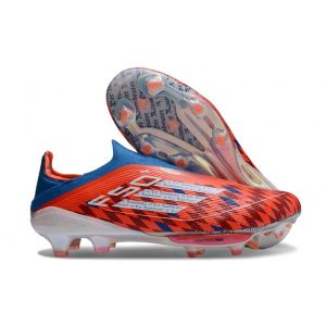 Chaussure Adidas F50 + Laceless FG Rouge Blanc Bleu