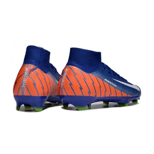 Chaussure Nike Mercurial Superfly X Elite FG Bleu Orange Blanc