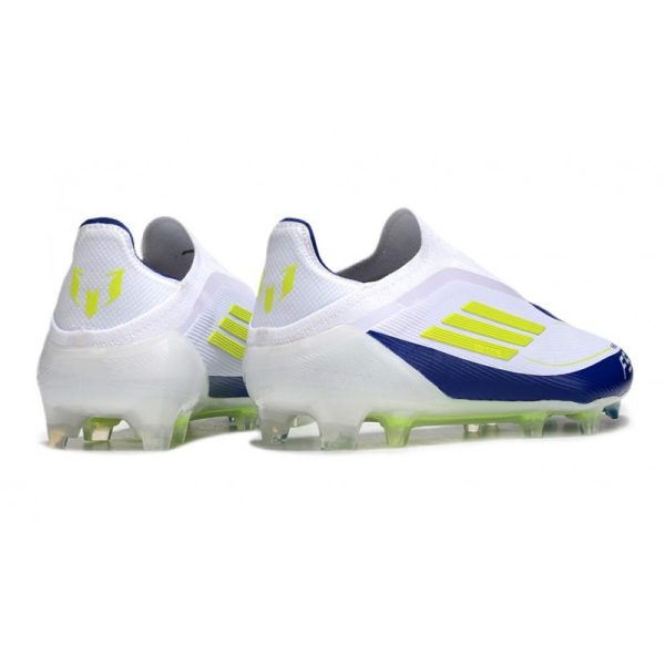 Chaussure adidas F50 Elite LL FG Blanc Jaune Solaire Bleu Lucide