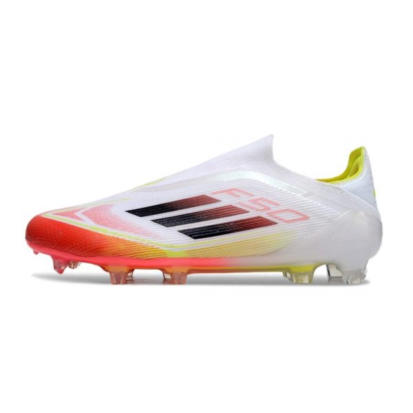 Chaussure adidas F50 Elite LL FG Blanc Noir Jaune Solaire Rouge
