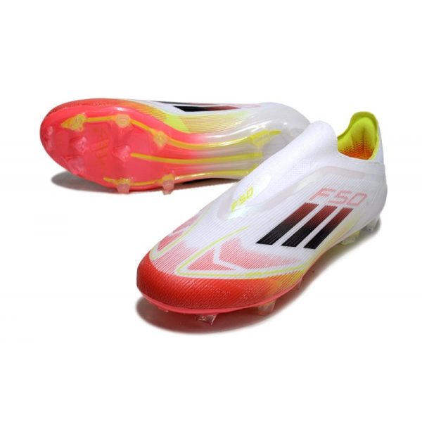 Chaussure adidas F50 Elite LL FG Blanc Noir Jaune Solaire Rouge