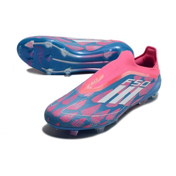 Chaussure adidas F50 Elite LL FG Bleu Solaire Blanc Ftwr Rose