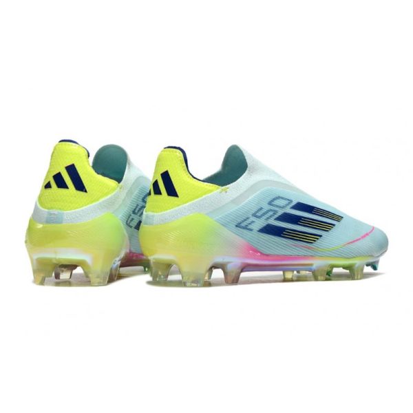 Chaussure adidas F50 Elite LL FG Bleu Très Pâle Semi Bleu Lucide Jaune Semi Solaire