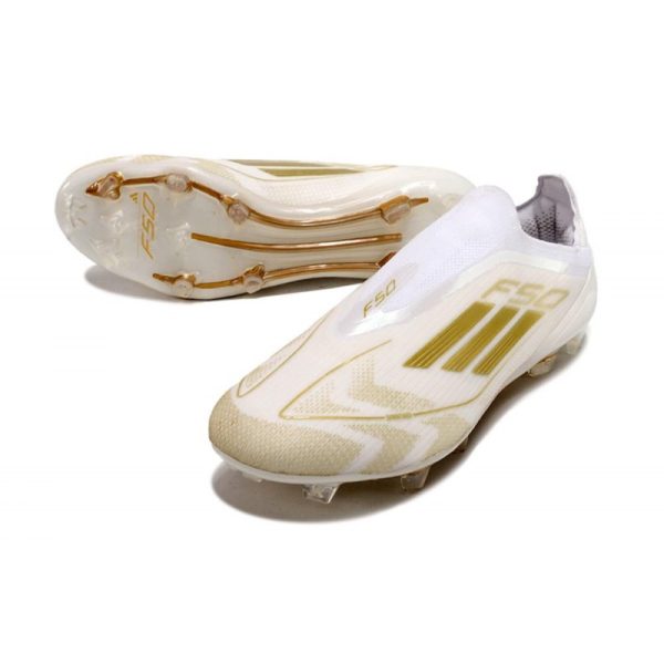 Chaussure adidas F50 Elite LL FG Day Spark - Blanc Doré