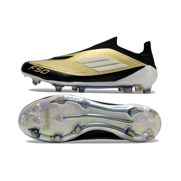 Chaussure adidas F50 Elite LL FG Doré Noir Blanc