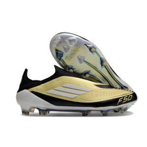 Chaussure adidas F50 Elite LL FG Doré Noir Blanc