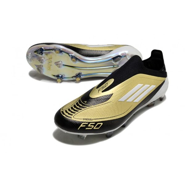 Chaussure adidas F50 Elite LL FG Doré Noir Blanc