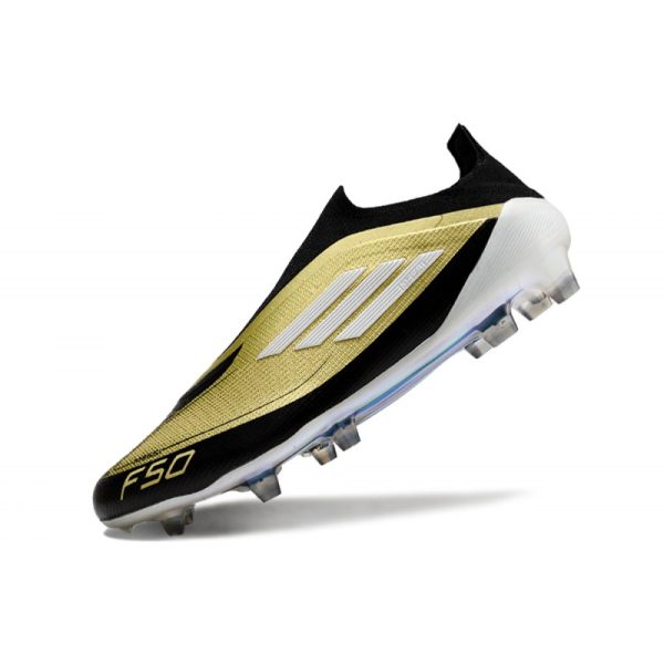 Chaussure adidas F50 Elite LL FG Doré Noir Blanc