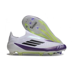 Chaussure adidas F50 Elite LL FG X Messi Blanc Ftwr Noir Violet Uni