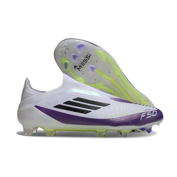 Chaussure adidas F50 Elite LL FG X Messi Blanc Ftwr Noir Violet Uni