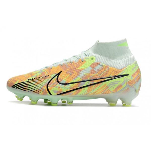 Chaussures Nike Mercurial Superfly 9 Elite AG Bonded - Vert Bleu Orange