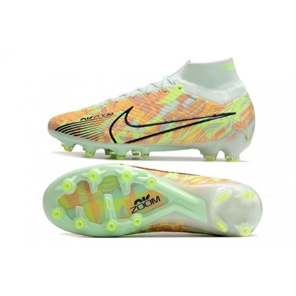 Chaussures Nike Mercurial Superfly 9 Elite AG Bonded - Vert Bleu Orange