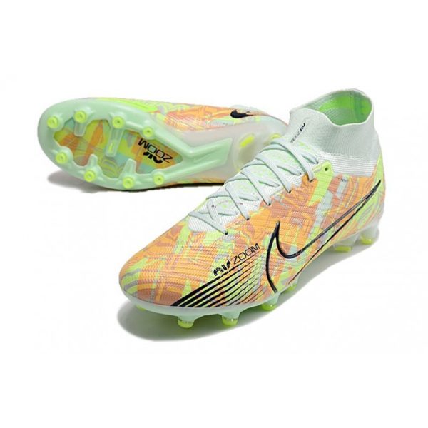 Chaussures Nike Mercurial Superfly 9 Elite AG Bonded - Vert Bleu Orange