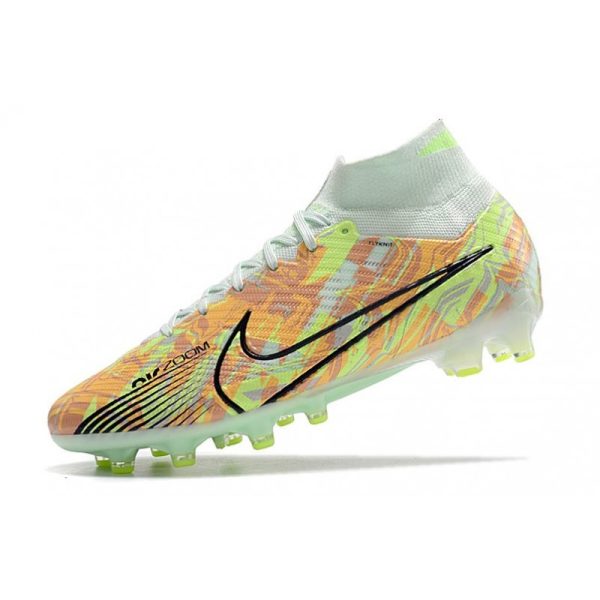 Chaussures Nike Mercurial Superfly 9 Elite AG Bonded - Vert Bleu Orange