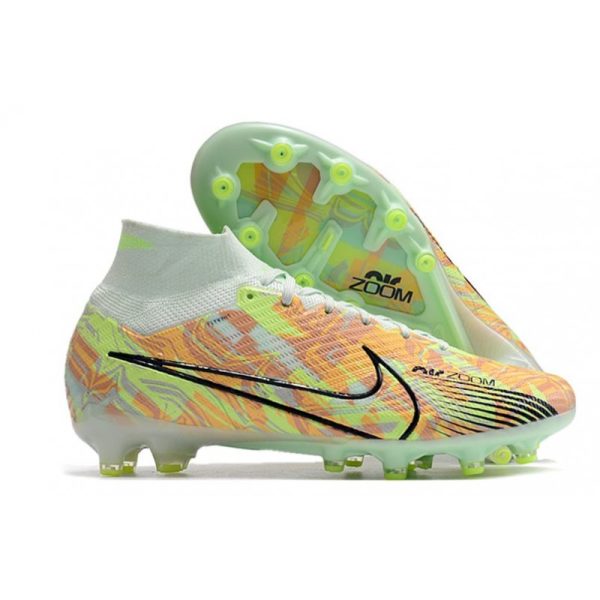 Chaussures Nike Mercurial Superfly 9 Elite AG Bonded - Vert Bleu Orange