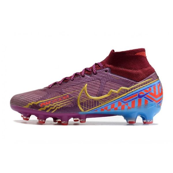 Chaussures Nike Mercurial Superfly 9 Elite AG KM Foncé Betterave Mtlc Vivid Or